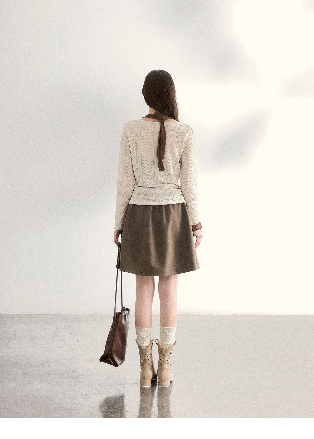 Mishow A-Line Flower Bud Pleated Skirt MXF108B0767