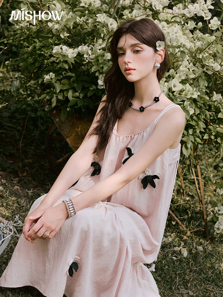 Mishow Flower Pleated High Waist Camisole Dress MXE31L2191