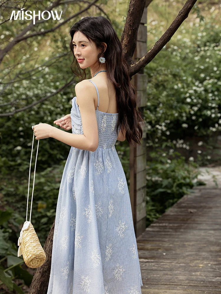 Mishow Print Embroidery Sleeveless Camisole Dress MXE31L2201