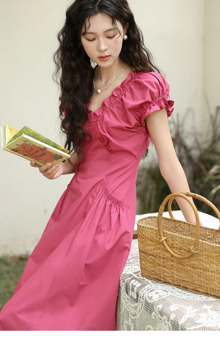 Mishow 100% Cotton V-Neck Pocket Dress MXD29L1934