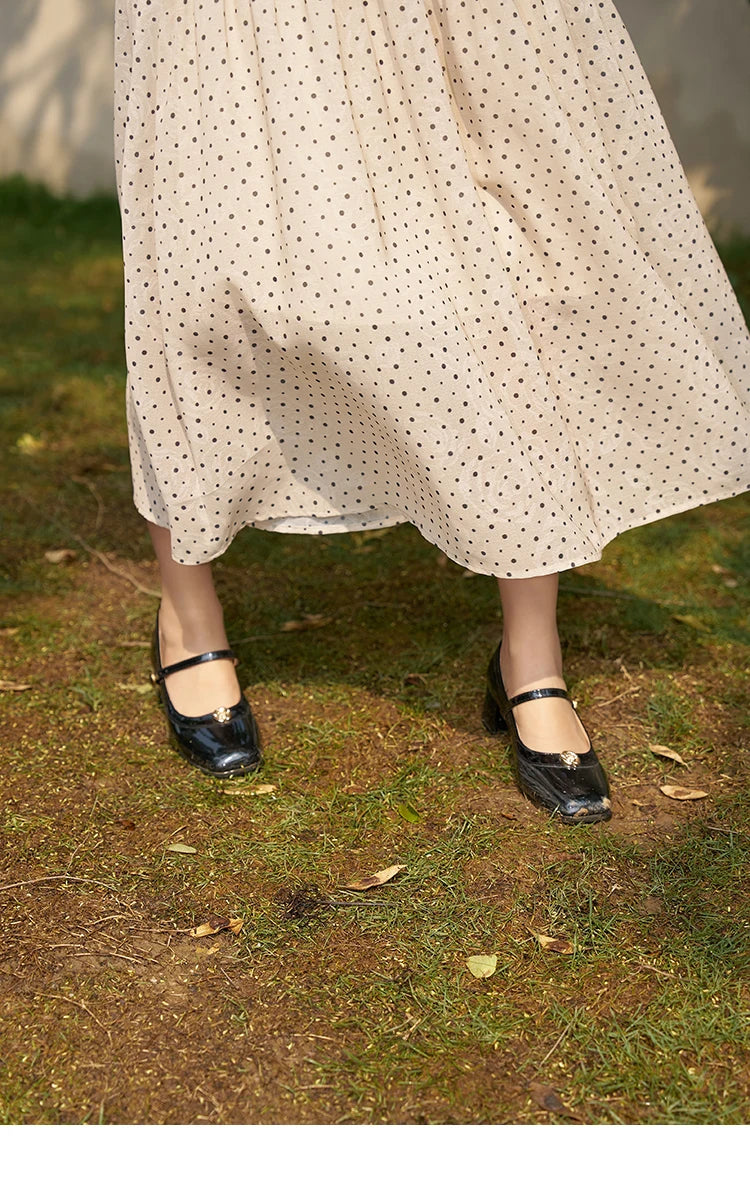 Mishow Polka Dot Flying Sleeve Fake Two-Piece Dress MXD28L1902