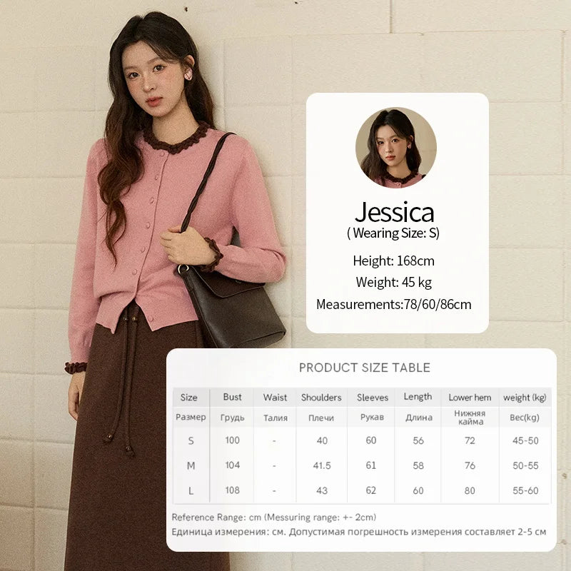 Mishow Retro Ruffle O-Neck Knit Cardigan MXE91Z2749