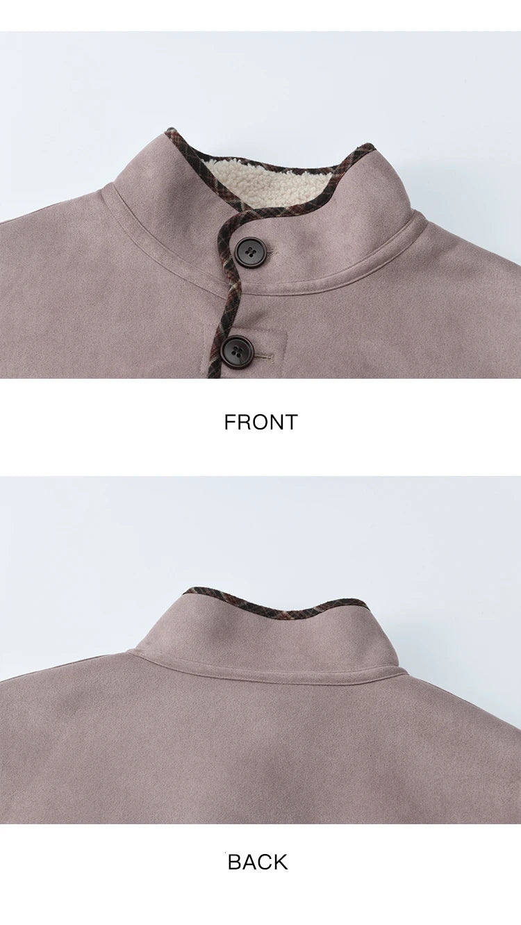 MISHOW Purple Double-Sided Jacket Turn-Down Collar Pocket MXE87W0940