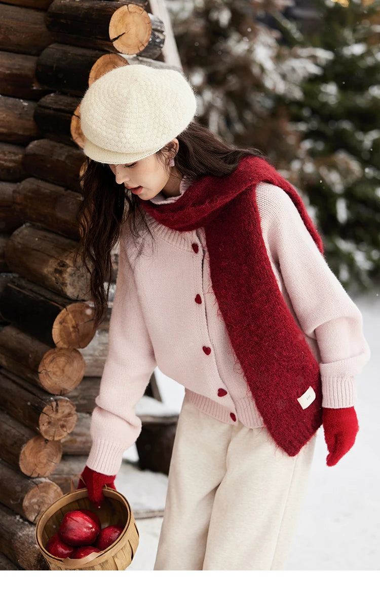 Mishow Love Heart Button Color Clash Cardigan MXD58Z1127