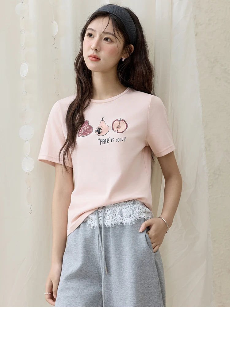 Mishow Cartoon Print Slim Office Tee MXE33T0500
