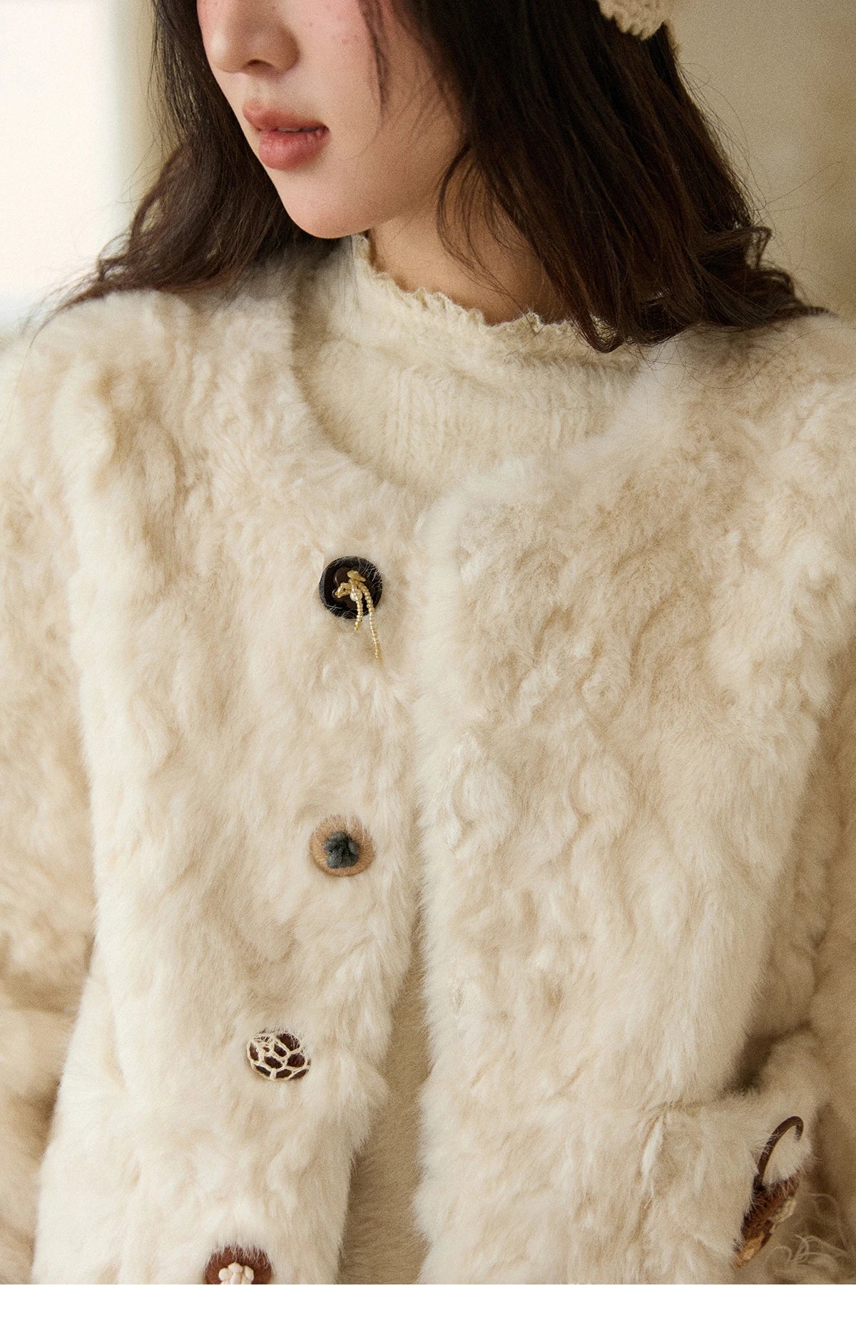 Mishow Sweet Pink Faux Rabbit Fur Coat MXE87W0990
