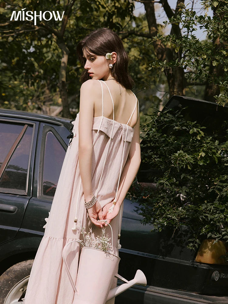 Mishow Flower Pleated High Waist Camisole Dress MXE31L2191