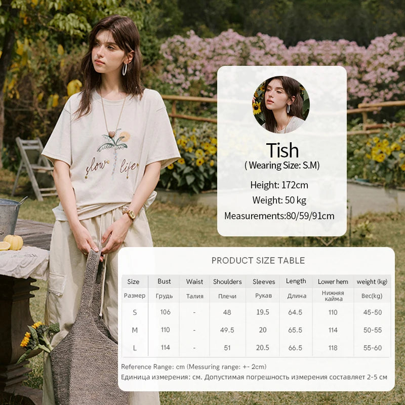 Mishow Coconut Tree Print Straight Tee MXE31T0520