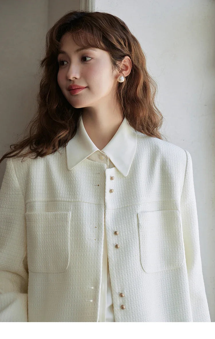 Mishow Retro Round Neck Gold Button Jacket MXC44W0072