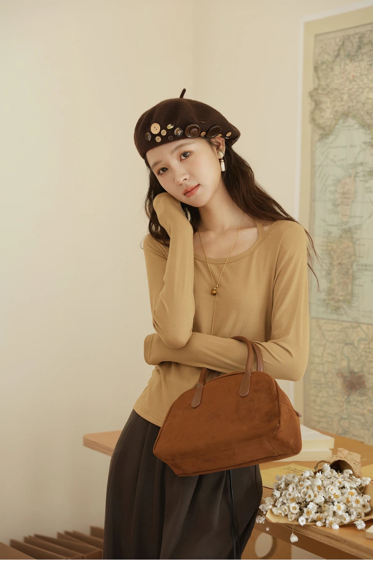 Mishow Hanging Neck Strap Pleated Waist Top MXE42T0720