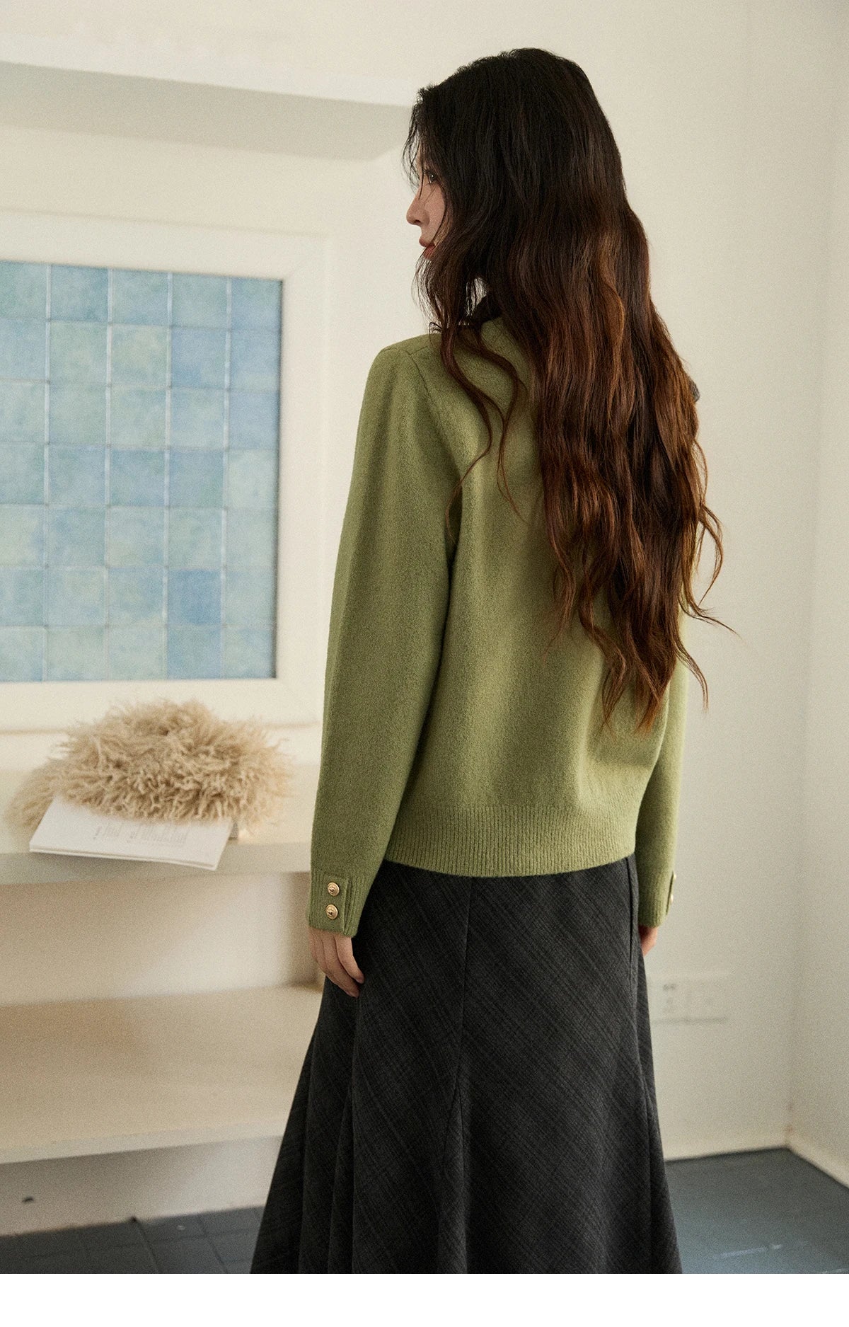 Mishow Cat Jacquard Three-Dimensional Bow Pullover MXE86Z2750
