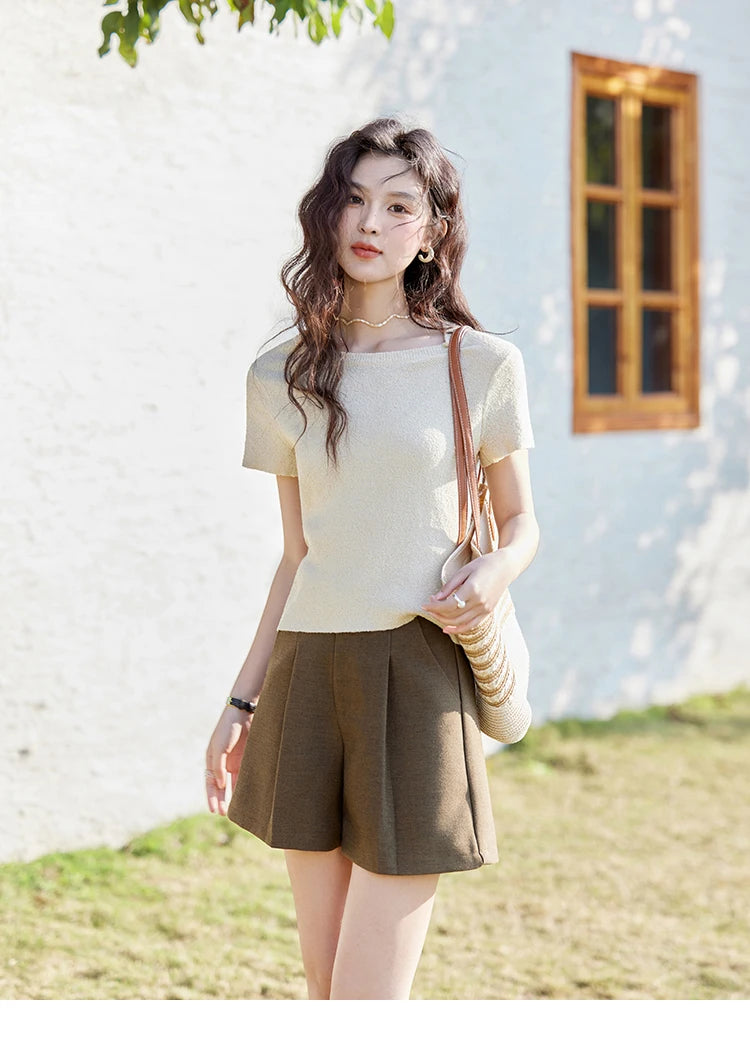 Mishow High Waist A-Line Slim Shorts MXD47K0772