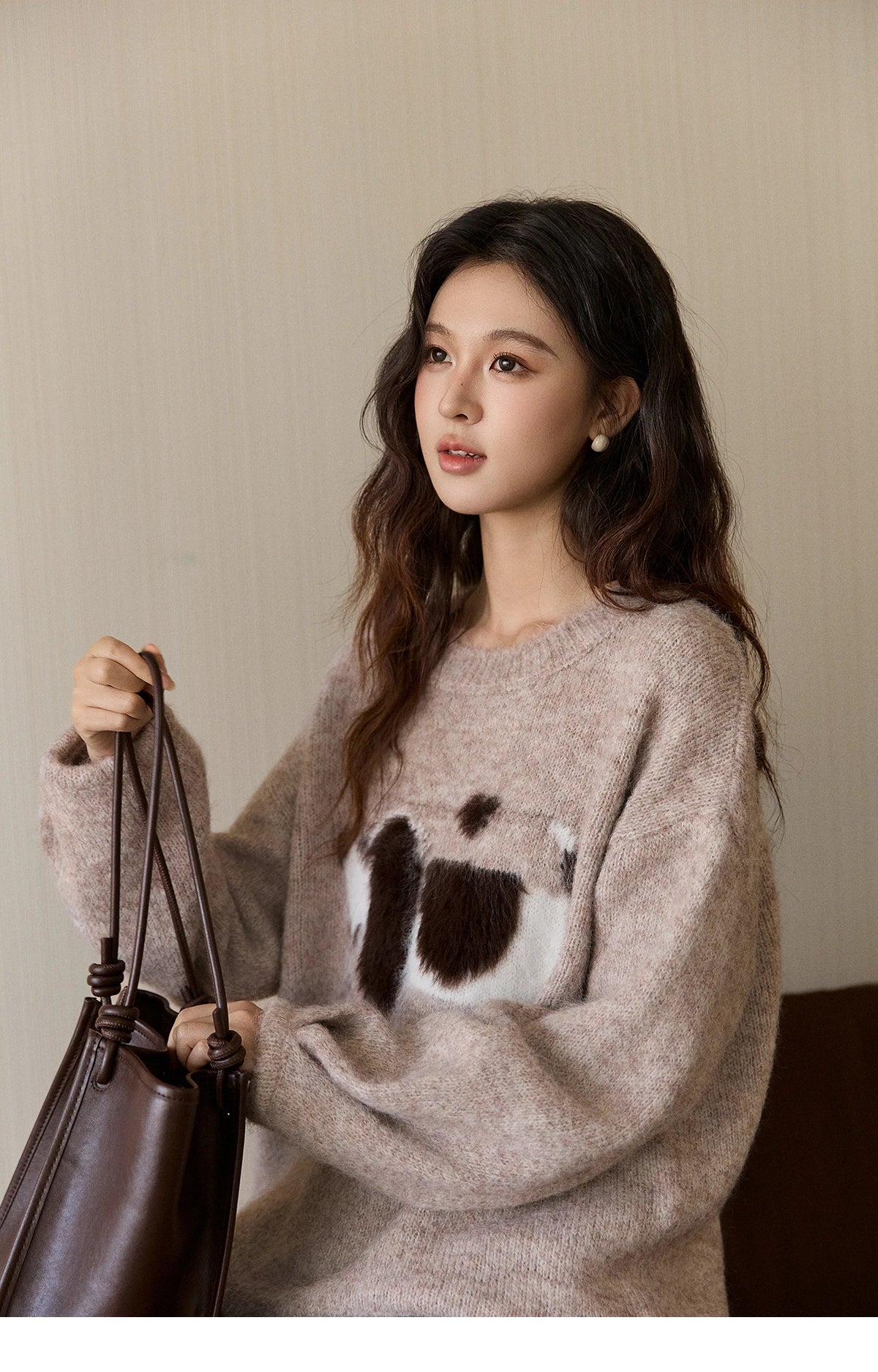 Mishow Dog Pattern Jacquard Crew Neck Sweater MXE94Z2988