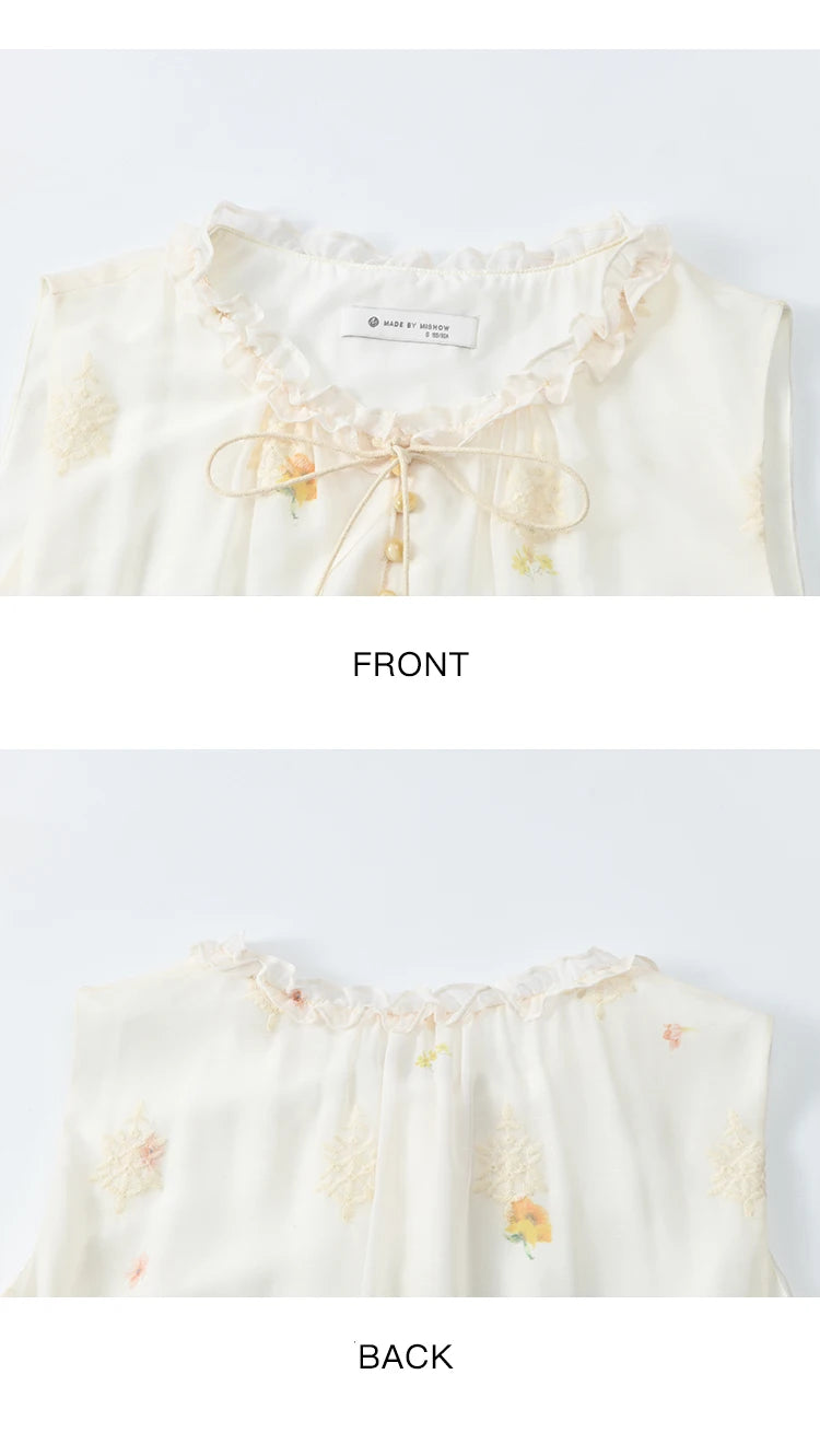 Mishow Mushroom Edge O-Neck Lace Up Tassel Dress MXE36L2253