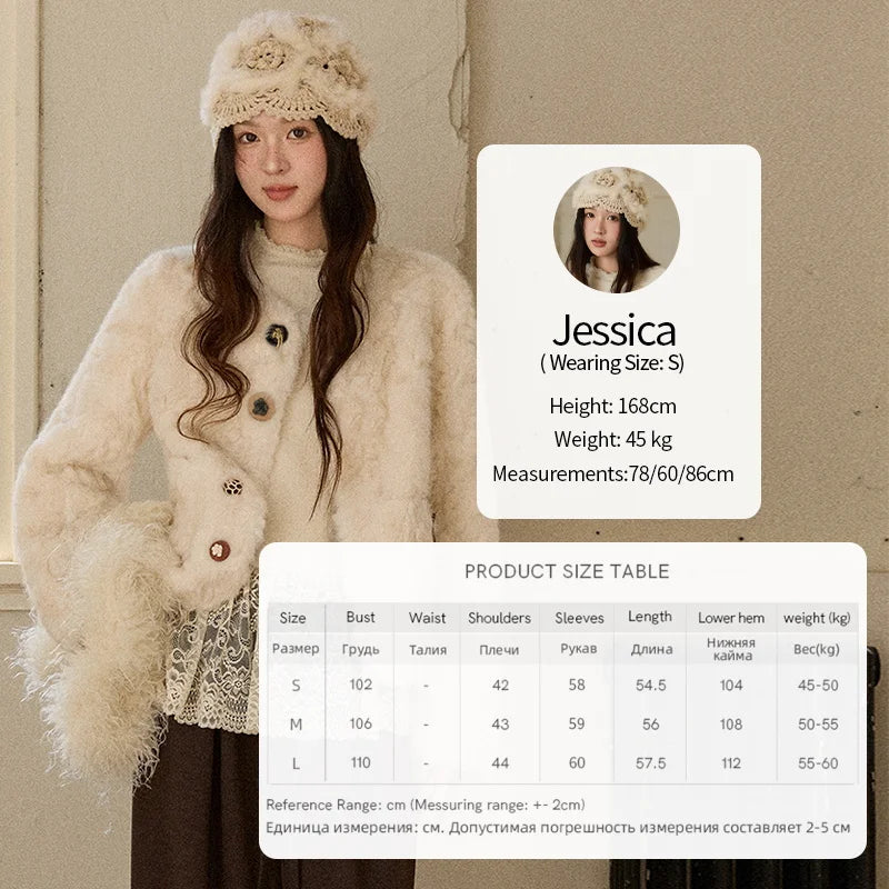 Mishow Sweet Pink Faux Rabbit Fur Coat MXE87W0990