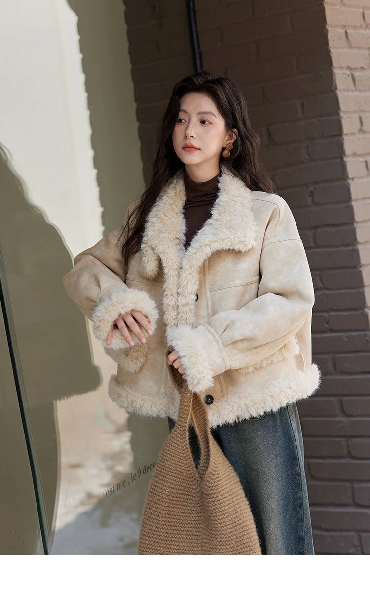 MISHOW Faux Fur Jacket Turn Down Collar Reversible MXD55W0648