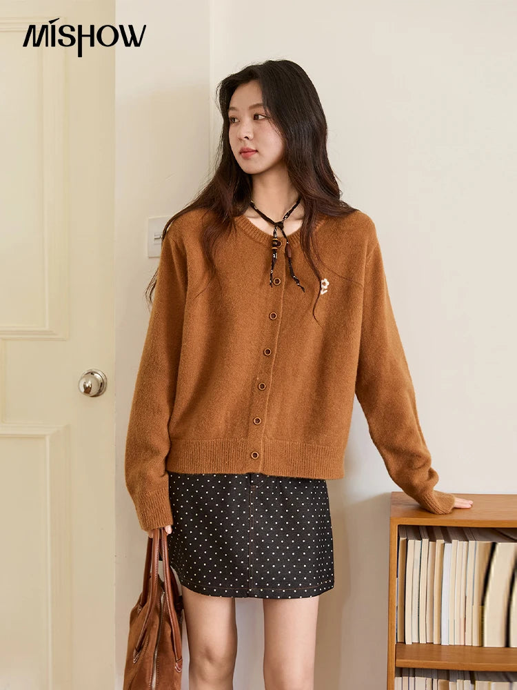 Mishow Retro Flower Embroidery Buckle Cardigan MXE46Z2588