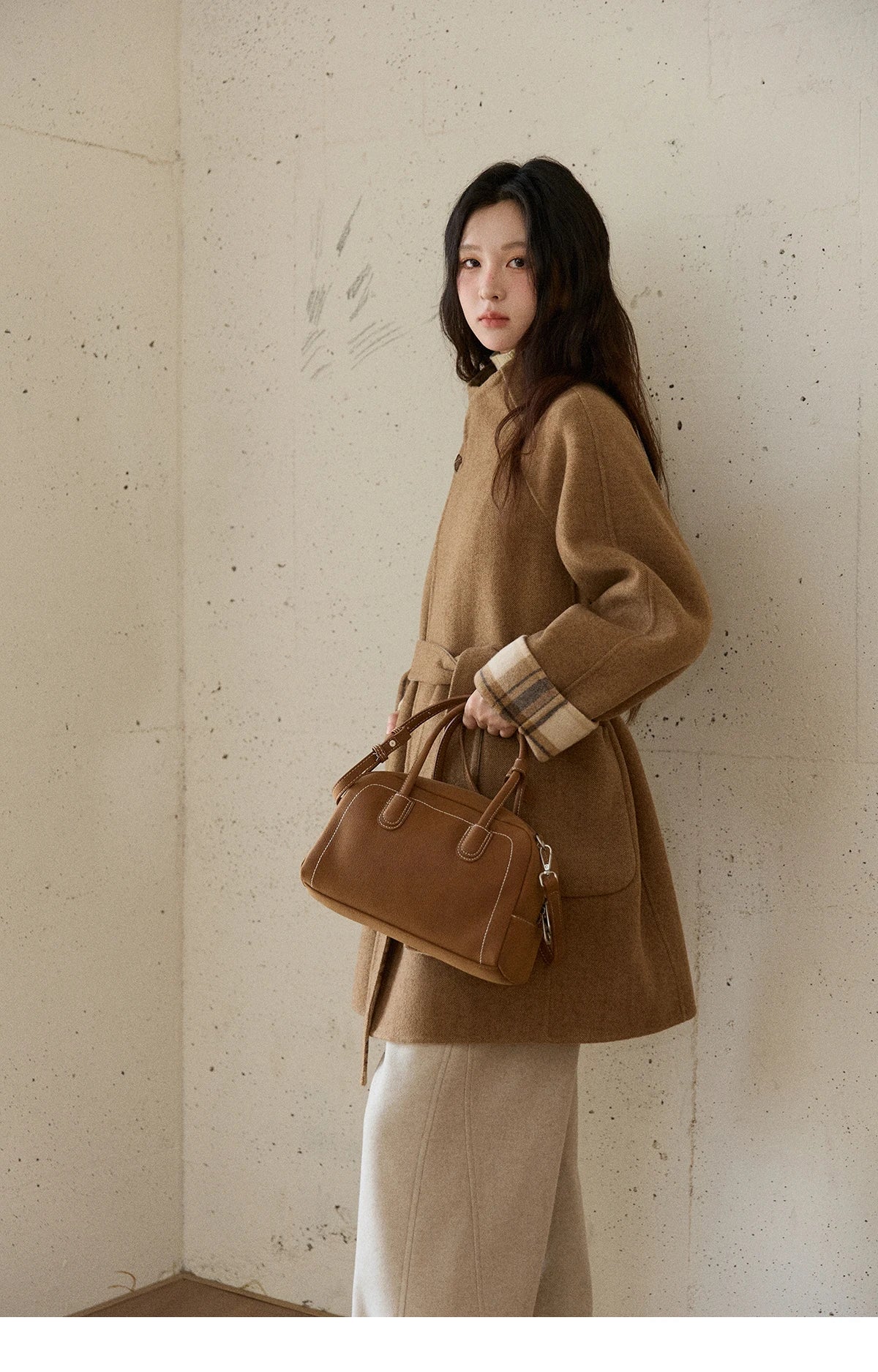 Mishow Plaid Double-Faced Wool Coat MXE89W0898