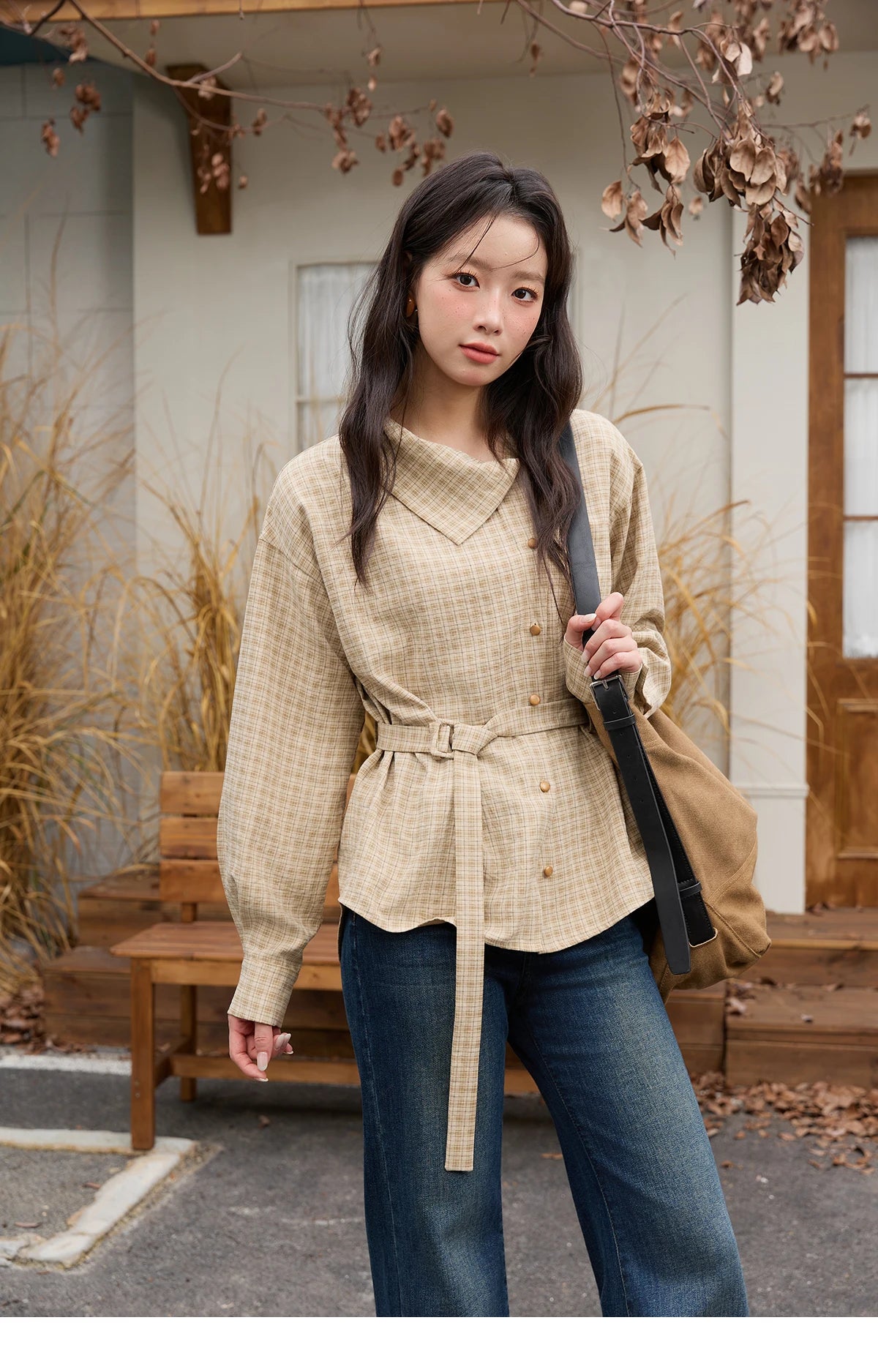 MISHOW Asymmetrical Shirt Belt Design Skew Collar MXE88C2417