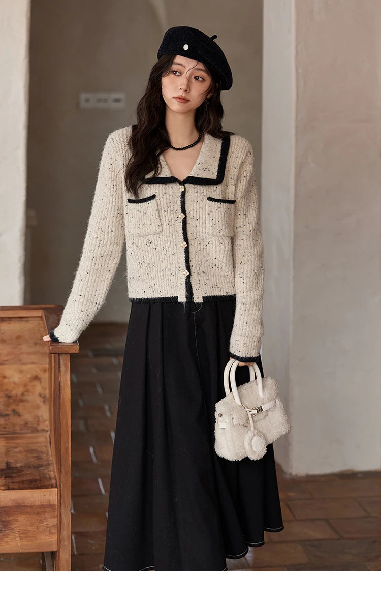 Mishow Color Clash Pocket Cardigan MXD55Z1054dy MXD55Z1054