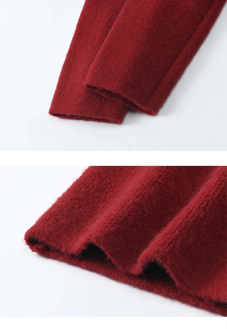 Mishow Red Cherry Ornament Slim V-Neck Cardigan MXD112Z1006