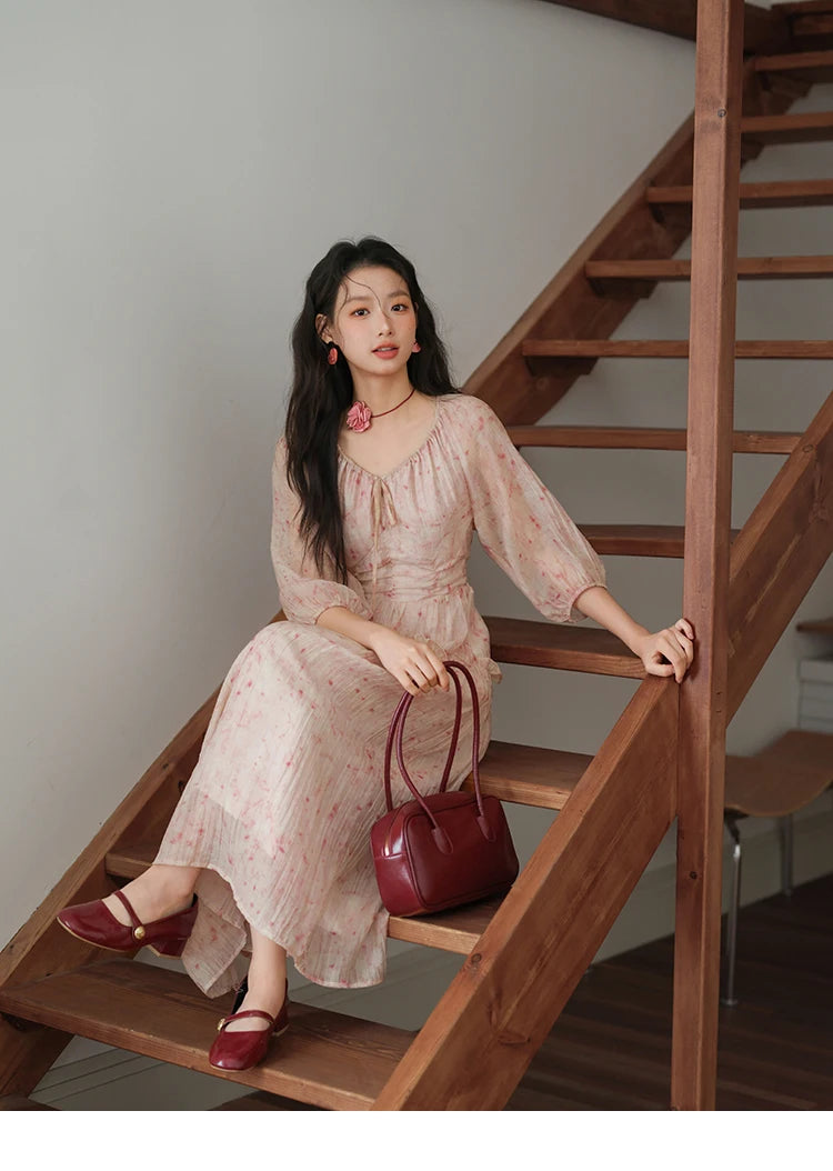 Mishow Korean Floral Convertible Off Shoulder Dress MXE41L2479