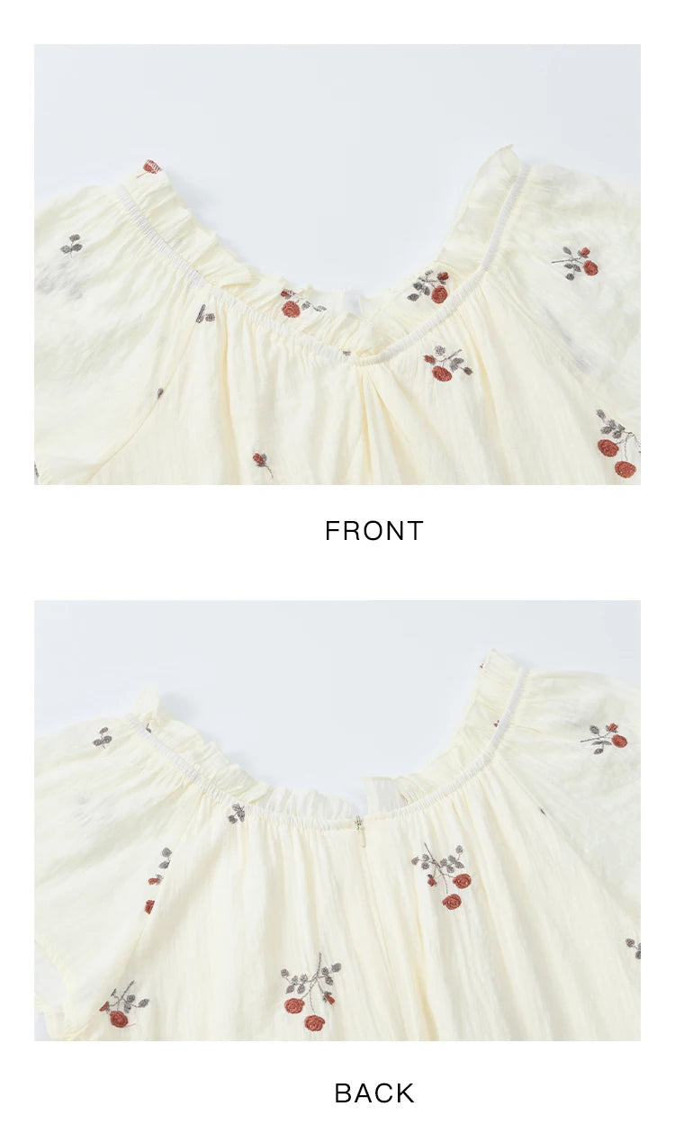 MISHOW V-Neck Chiffon Lace Embroidery Dress MXE39L2382