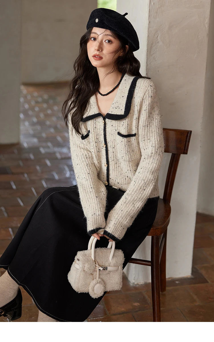 Mishow Color Clash Pocket Cardigan MXD55Z1054dy MXD55Z1054