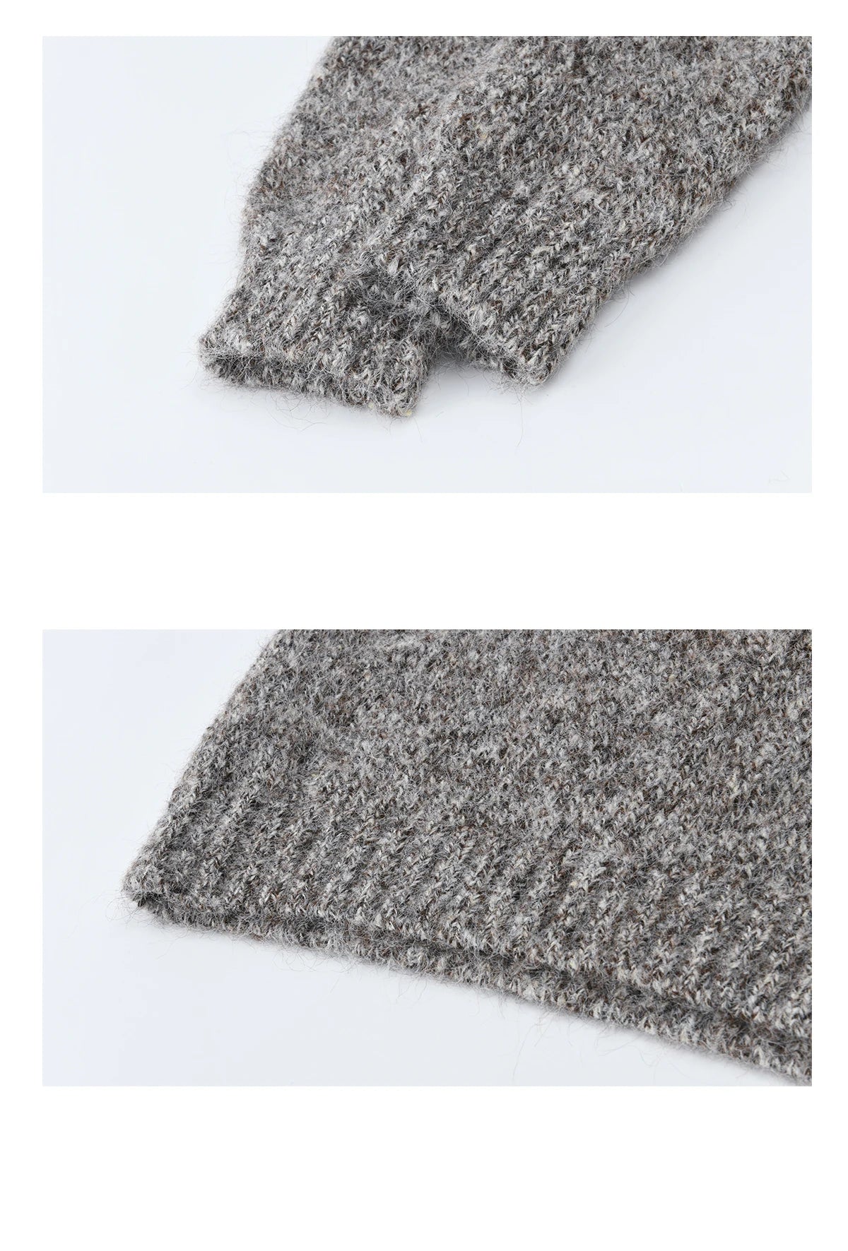 Mishow Gray Textured Button Sweater with Neckwear Scarf MXE94Z2978