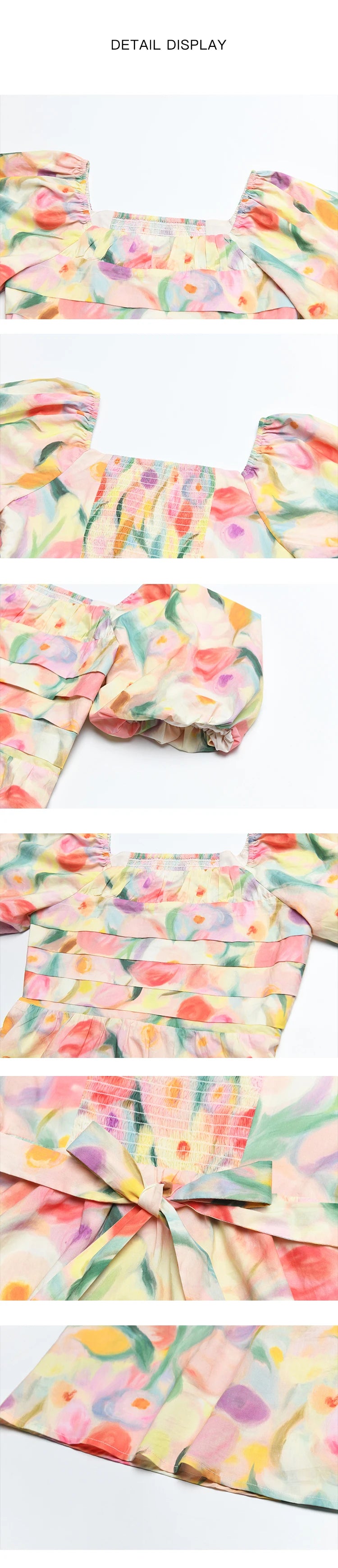 Mishow French Tulip Fragmented Flower Puff Dress MXD28L1896