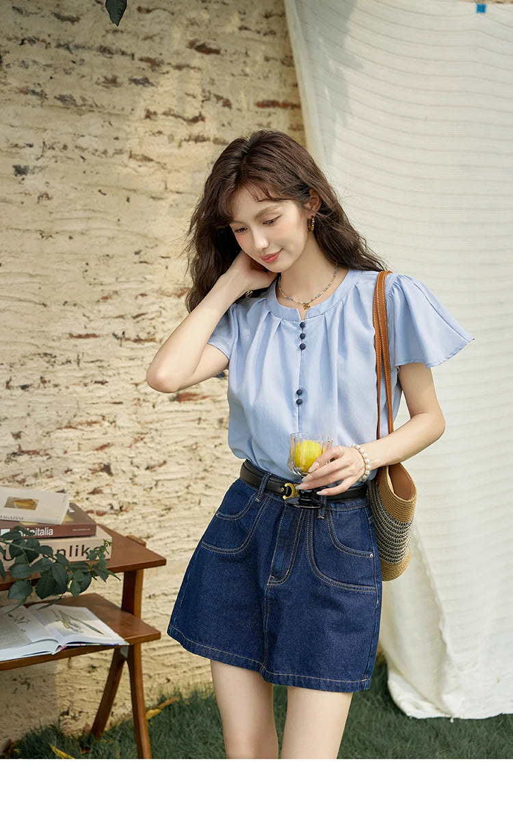 Mishow High Waisted Denim Skirt MXD23B0366