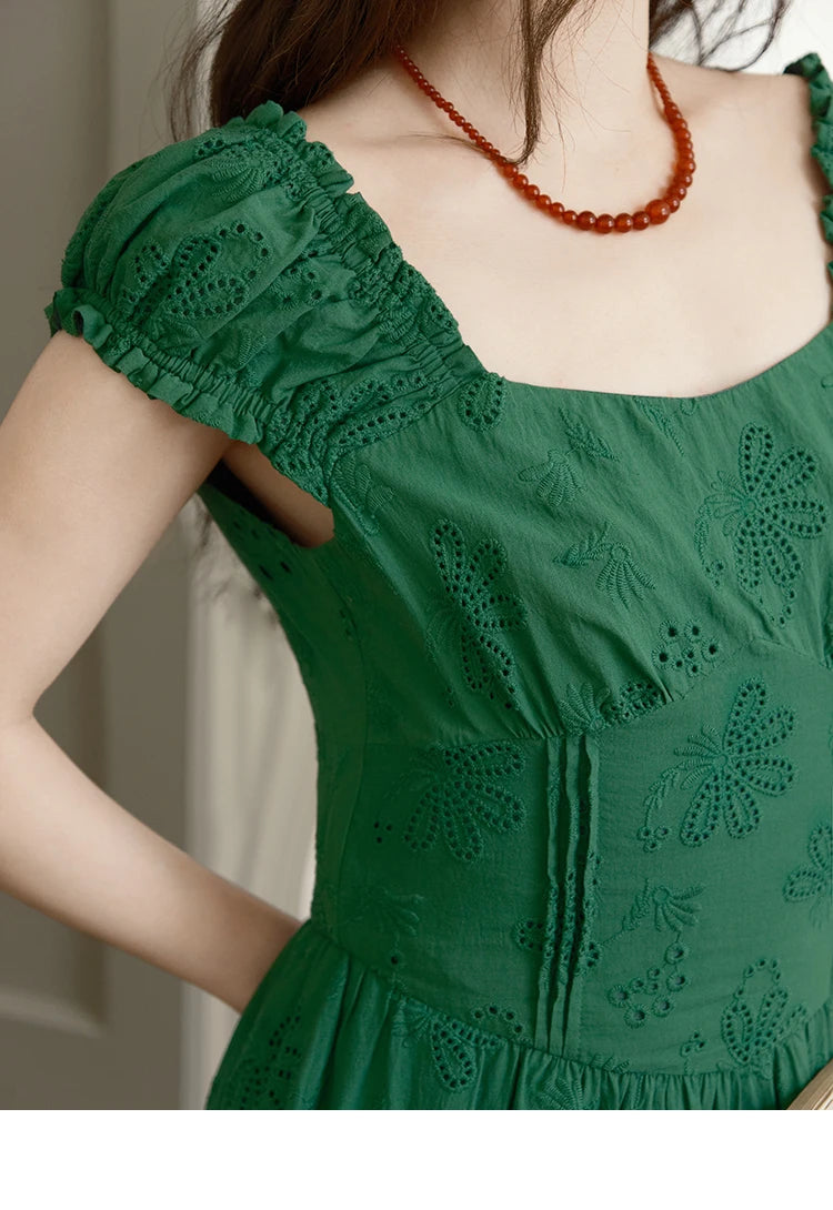 MISHOW French Square Neck Puff Sleeve Dress MXE39L2325