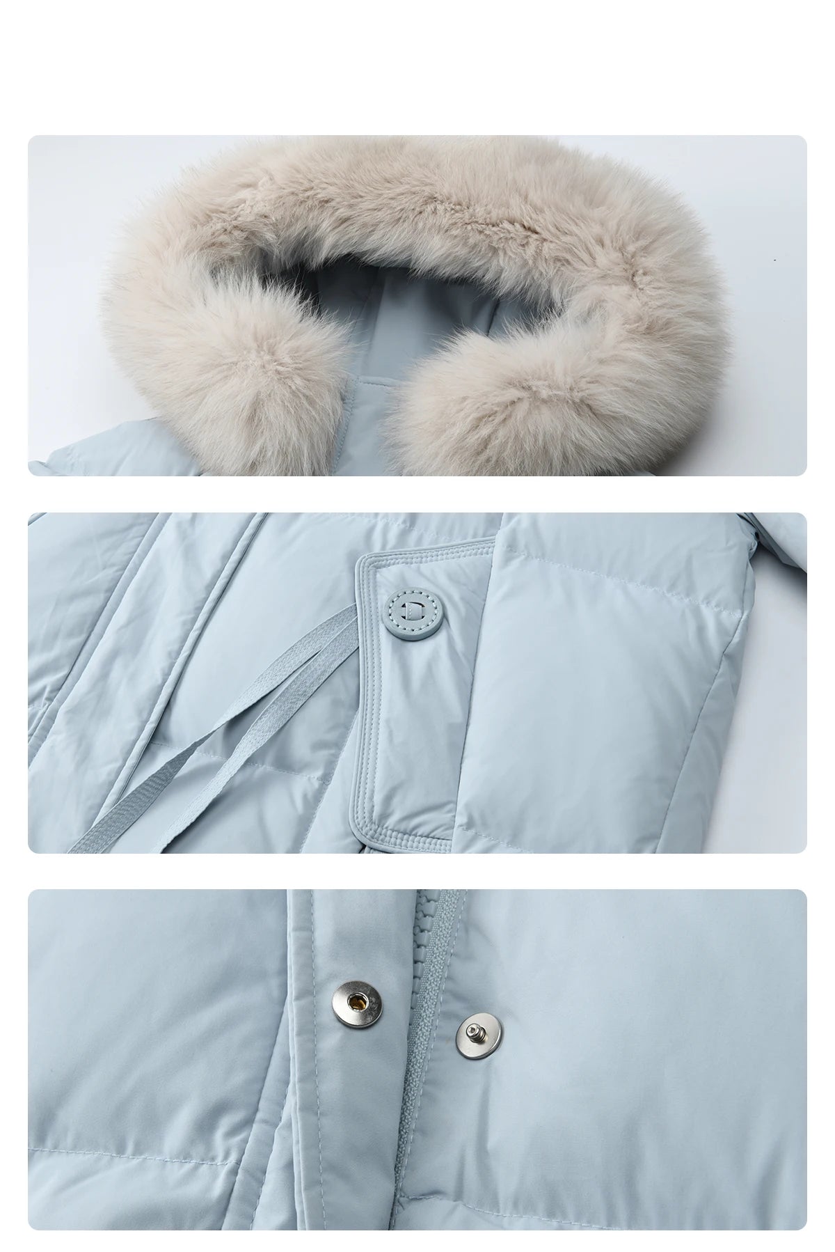 Mishow Hooded 90% White Duck Down Long Coat MXE51Y0079
