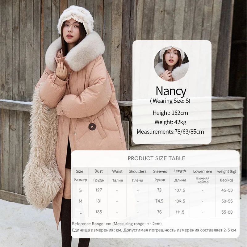 Mishow Fox Fur Collar 90% White Duck Down Jacket MXE51Y0082