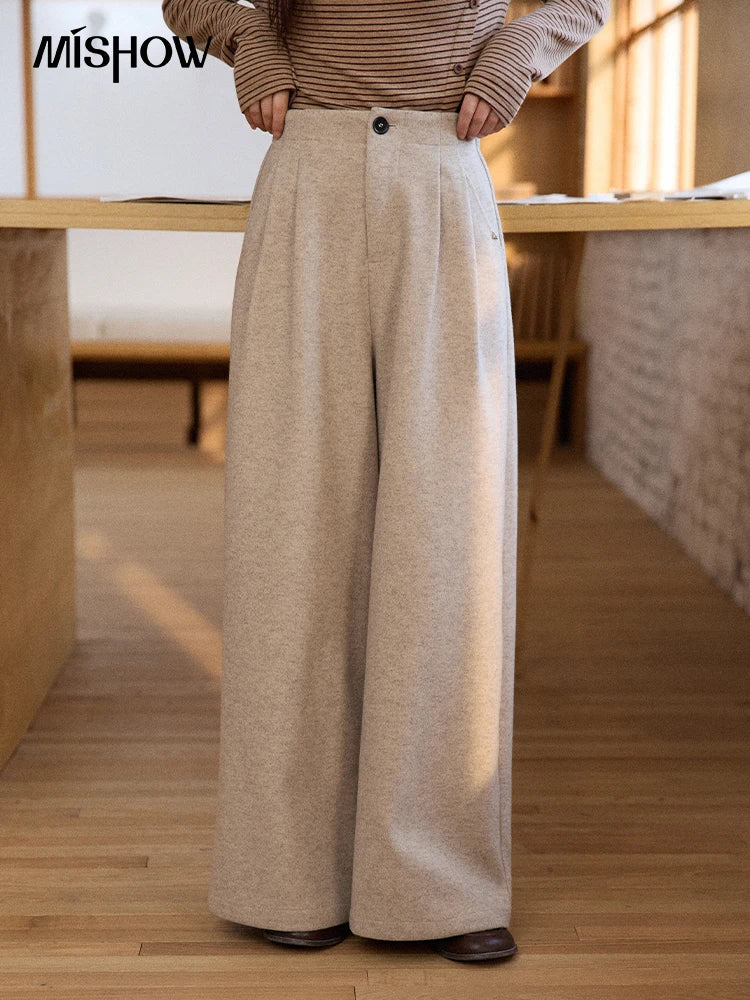 MISHOW Retro Wide Leg Pants Three-Dimensional Pleats Pocket MXE90K1129
