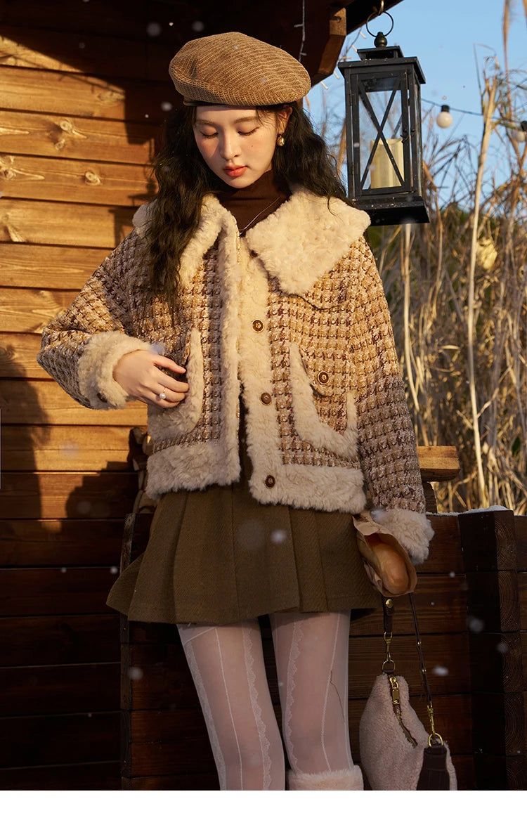 Mishow Houndstooth Padded Cotton Parka MXC54W0137