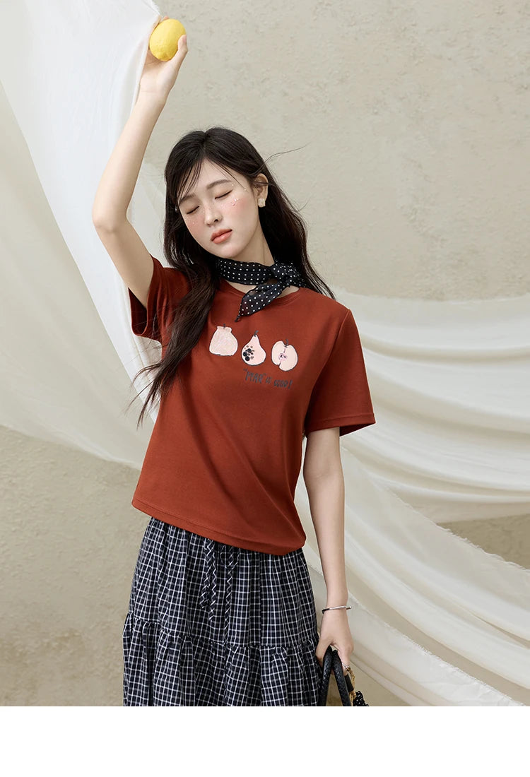 Mishow Cartoon Print Slim Office Tee MXE33T0500