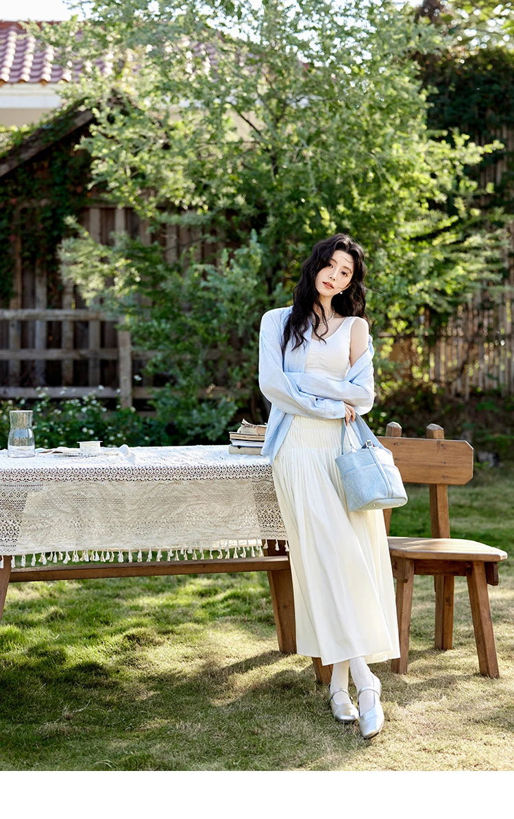 MISHOW Solid A-Line Slim Long Skirt High Waist Zipper MXE12B0663