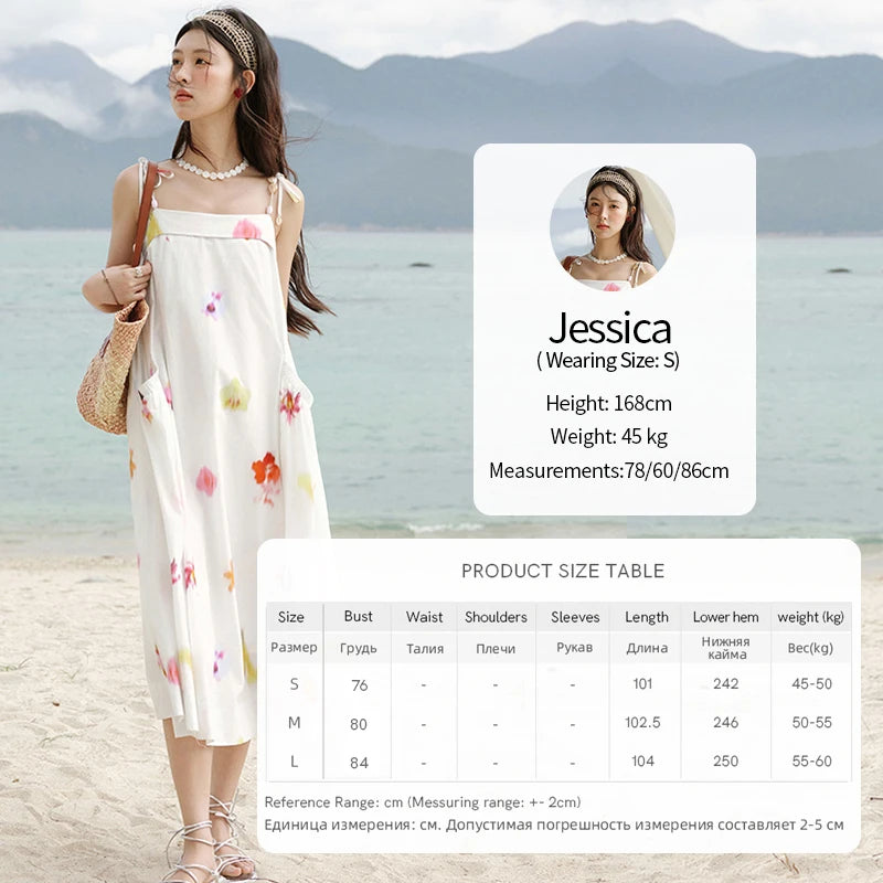 Mishow Korean Floral Shell Decoration Camisole Dress MXE32L2213