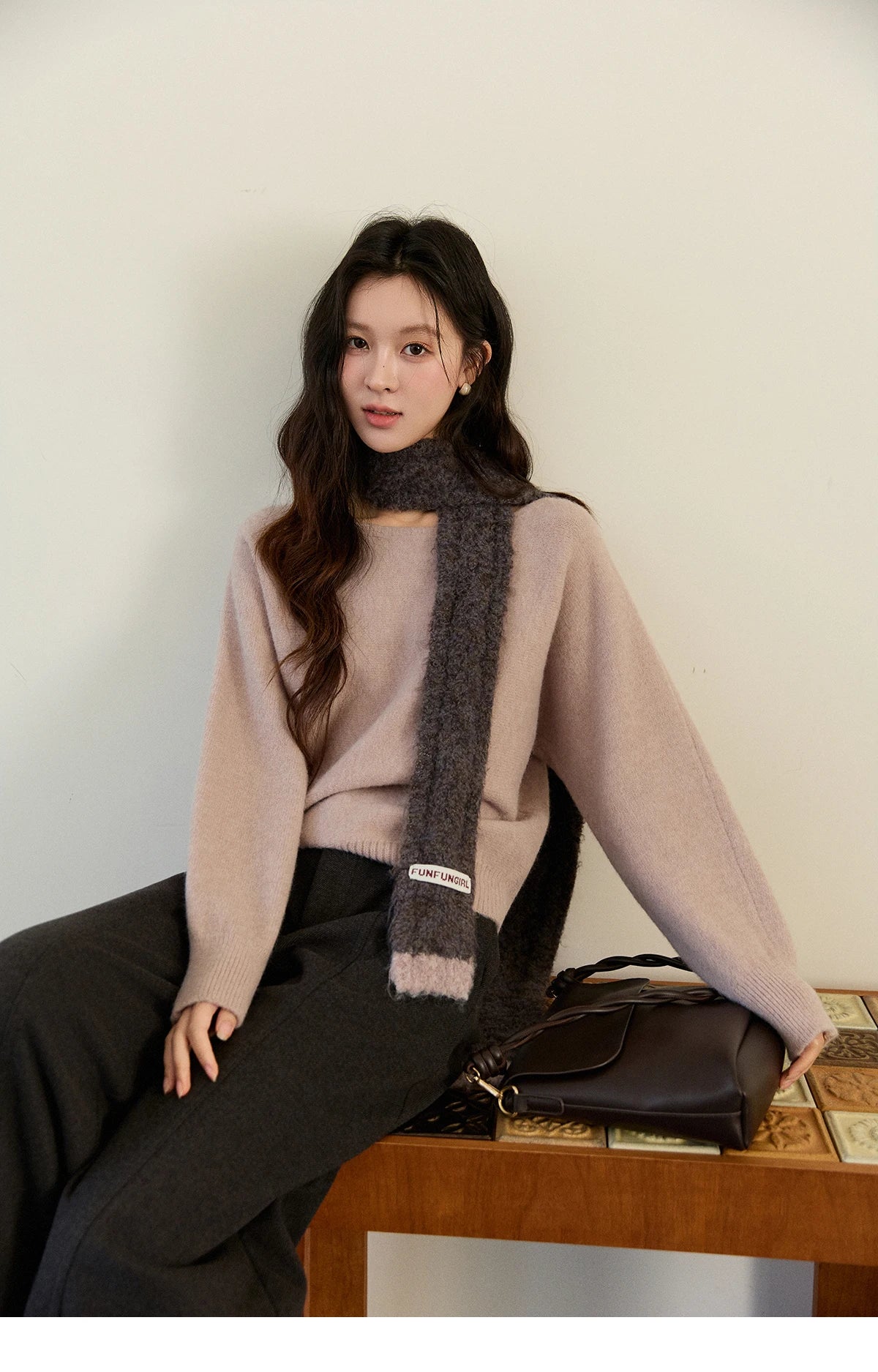 Mishow Boat Neck Lantern Sleeve Pullover MXE94Z2984