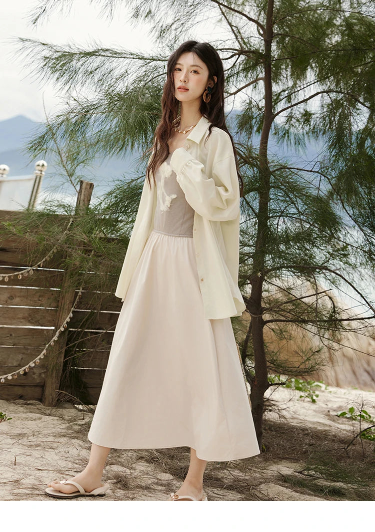 Mishow French Color Matching Knit Camisole Dress MXE13L2082