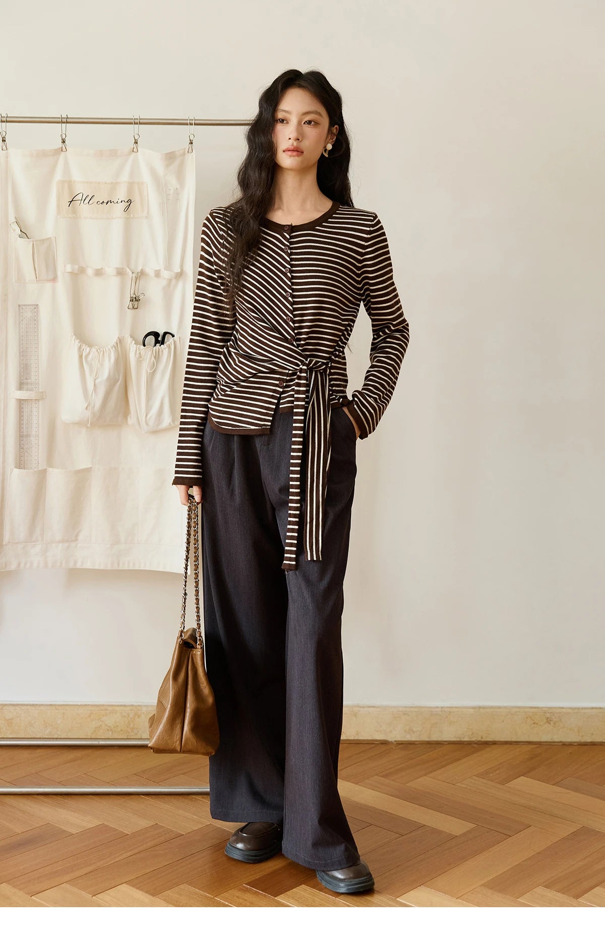 MISHOW Solid Wide-Leg Pants High-Waisted Loose Pockets MXE46K1090