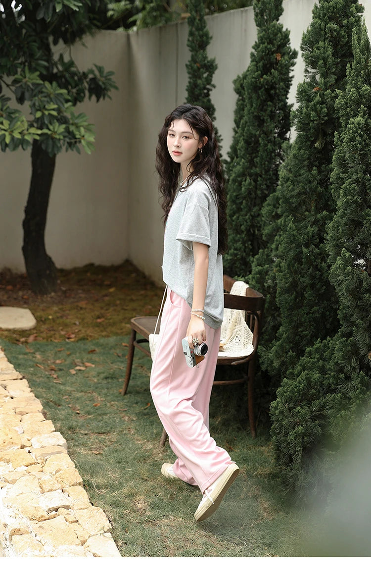 MISHOW Waffle Texture Pants Elastic Waist Drawstring Pocket MXD14K0608
