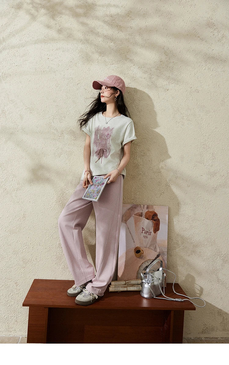 MISHOW Elastic Waist Sweatpants Straight Leg Long Sickle MXE14K0875