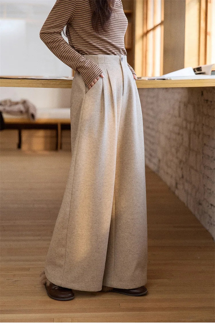 MISHOW Retro Wide Leg Pants Three-Dimensional Pleats Pocket MXE90K1129