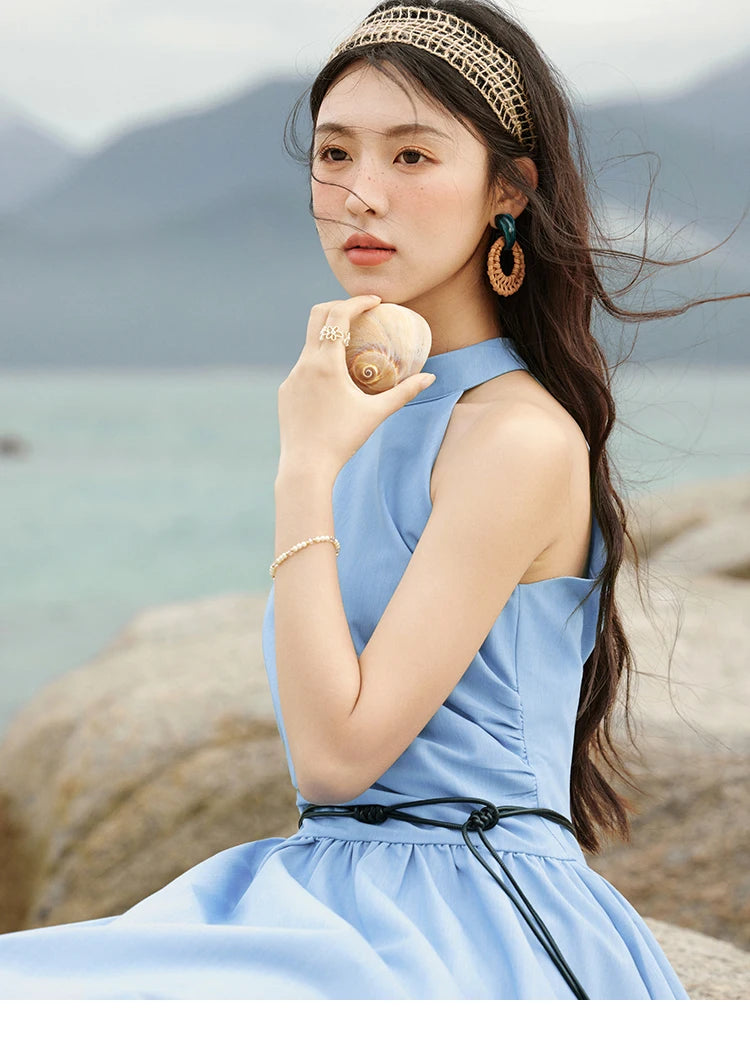 MISHOW Korean Halter Neck Slimming A-Line Dress MXE31L2221