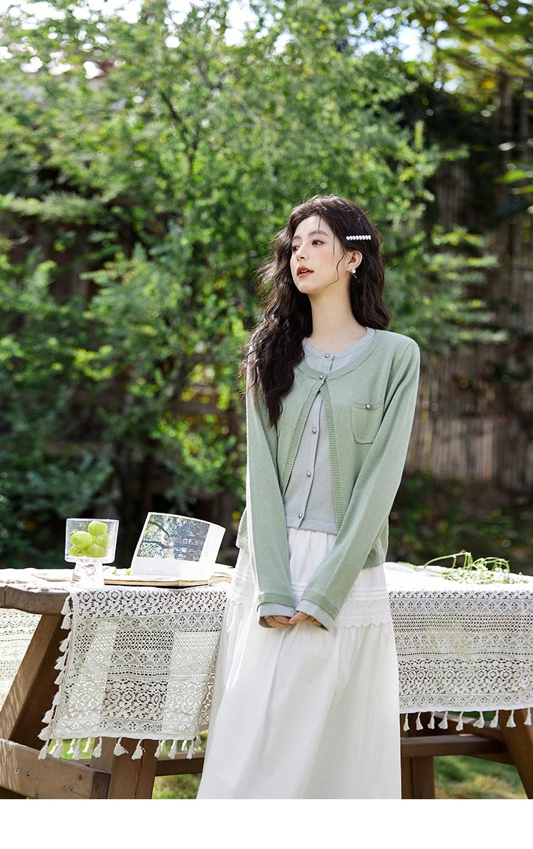 MISHOW French Hollow Lace Skirt 100% Cotton A-Line MXE12B0643