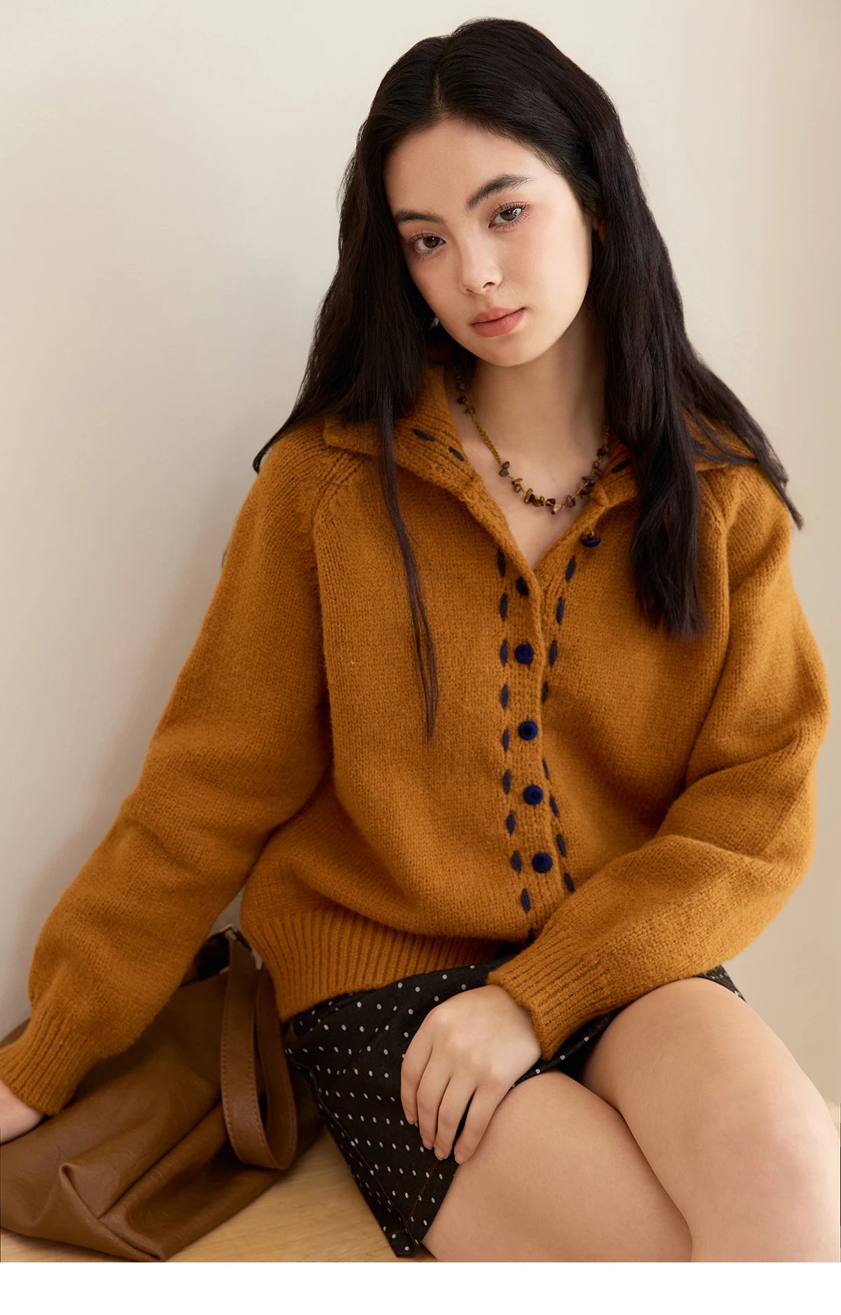Mishow Retro Turtleneck Single-Breasted Cardigan MXE48Z2617