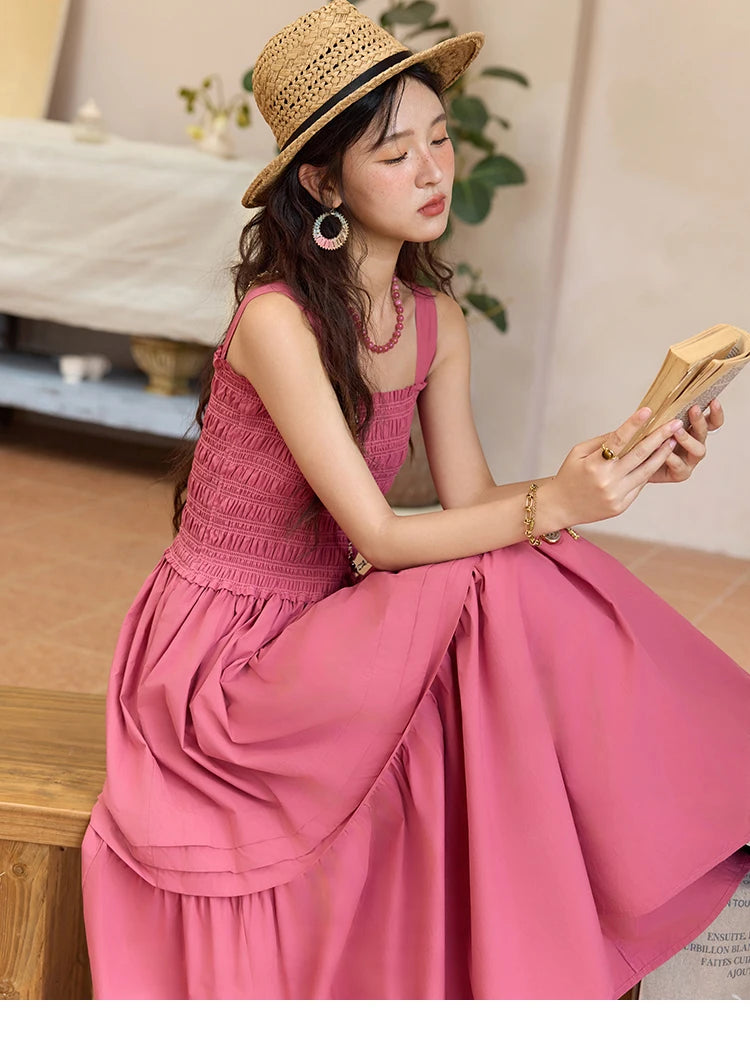 Mishow Square Collar Pocket High Waist Dress MXE36L2319