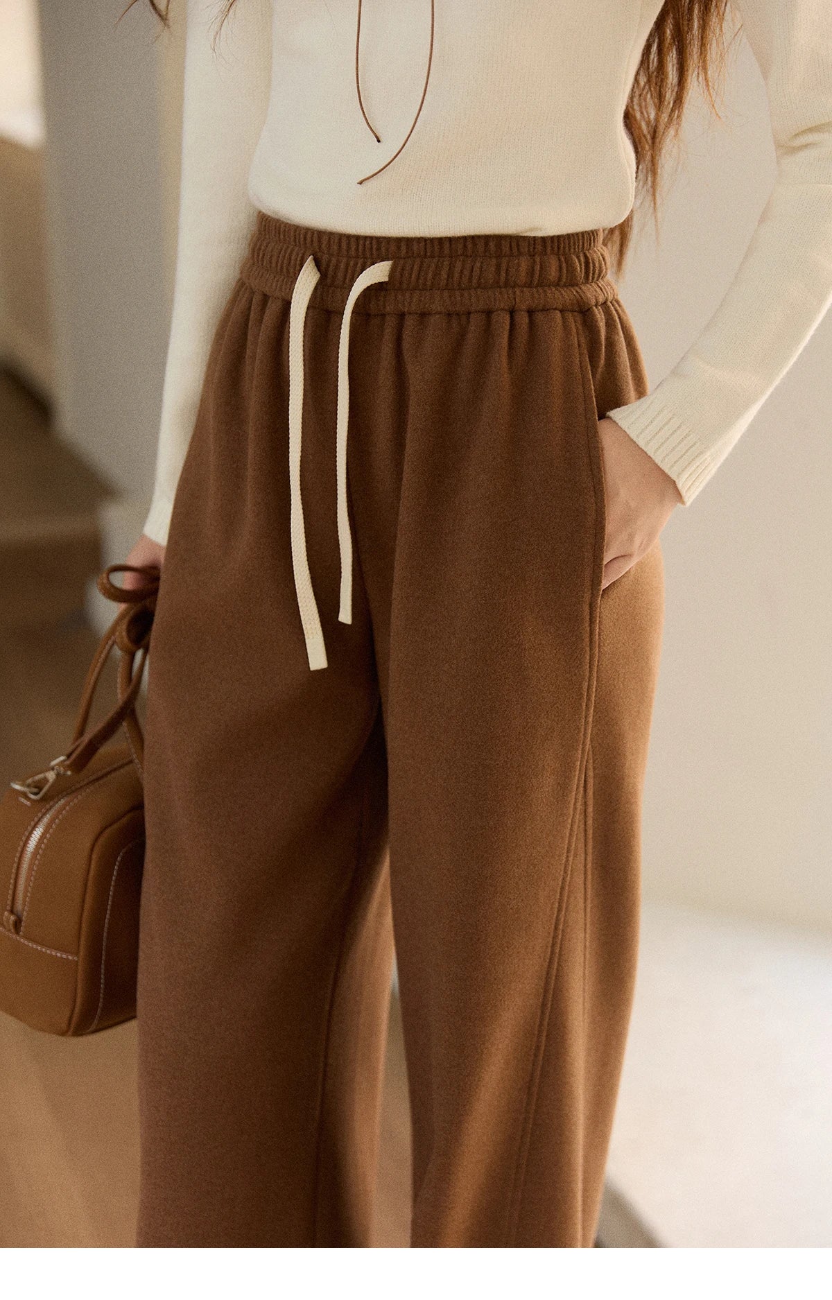 MISHOW Wide-Leg Pants High Waist Straight Lace-Up Loose MXE89K1100